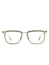 Zegna Rectangular Glasses In Gold