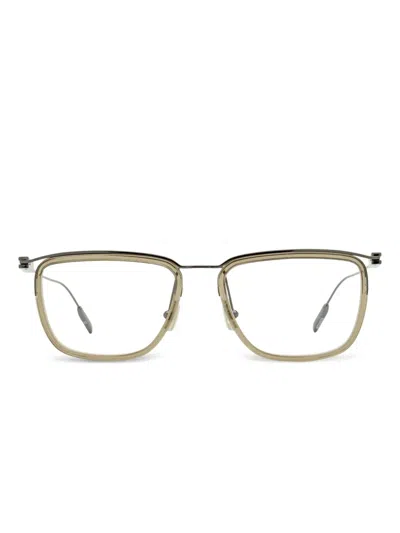 Zegna Rectangular Glasses In Gold