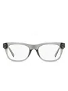 Zegna Rectangular Glasses In Gray