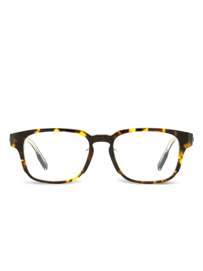Zegna Rectangular Keyhole-bridge Glasses In Black