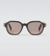 Zegna Rectangular Sunglasses In Brown