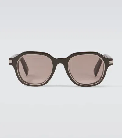 Zegna Rectangular Sunglasses In Brown