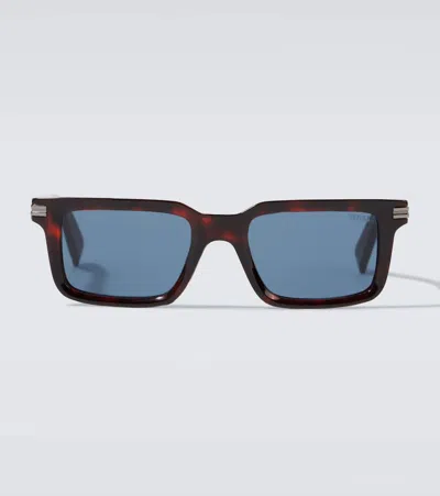 Zegna Rectangular Sunglasses In Brown