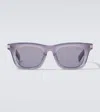 Zegna Rectangular Sunglasses In Gray