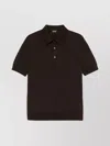 Zegna Regular Fit Polo Shirt With Button Placket In Brown