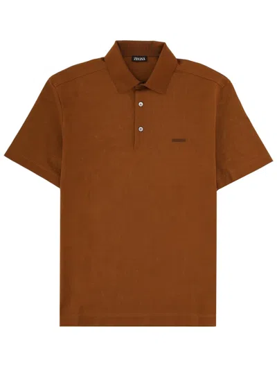 Zegna Reguther Fit Polo For Men In Orange