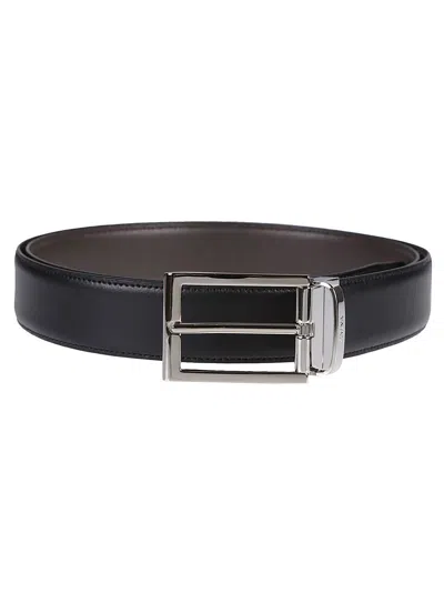 Zegna Reversible And Adjustable Belt In Black