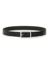 Zegna Reversible Leather Belt With Hand-buffed Finish And Sleek Silver-tone Buckle
