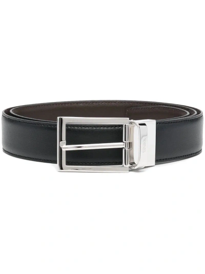 Zegna Leather Belt In Black