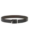 Zegna Reversible Leather Belt With Hand-buffed Finish And Sleek Silver-tone Buckle