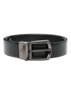 Zegna Reversible Leather Belt In Black