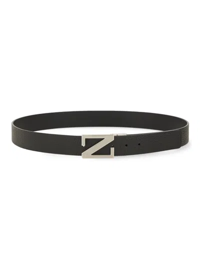 ZEGNA REVERSIBLE BELT WITH MONOGRAM "Z" BUCKLE