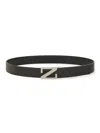Zegna Adjustable Buckle Textured Belt In Black