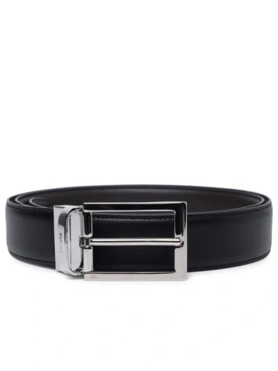 Zegna Reversible Black Leather Belt