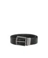 Zegna Reversible Leather Belt In Black