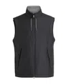 Zegna Reversible High Collar Sleeveless Jacket With Side Pockets In Black