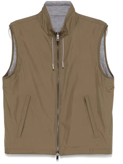 Zegna Reversible Gilet In Green