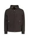 Zegna Drawstring Hooded Jacket In Brown