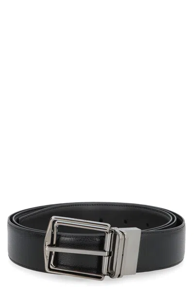 Zegna Reversible Leather Belt In Black