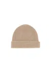 Zegna Cappuccino Cashmere Beanie Hat In Nude