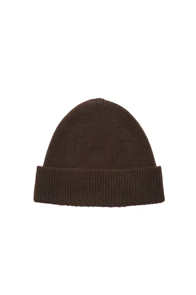 Zegna Ribbed Cashmere Beanie In Brown