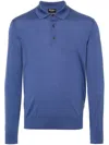 Zegna Ribbed Cashmere-blend Polo Shirt In Blue