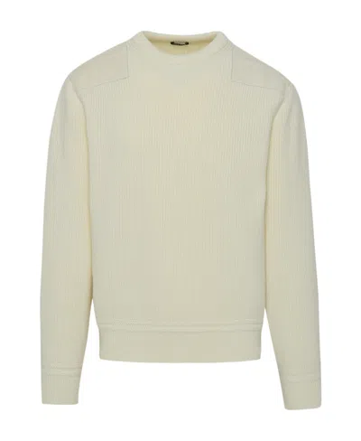 Zegna Ribbed Crew-neck Sweatshirt In Nude