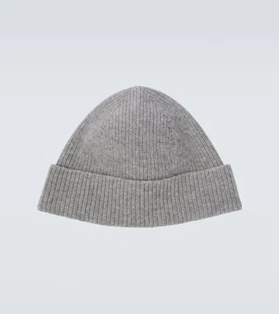 Zegna Ribbed-knit Cashmere Beanie In Gray