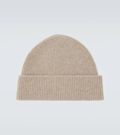 Zegna Ribbed-knit Cashmere Beanie In Brown