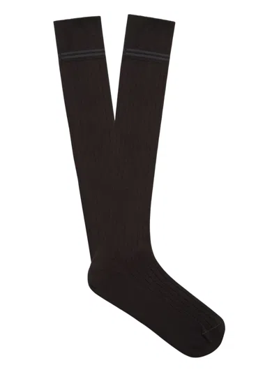 Zegna Ribbed Socks In Black