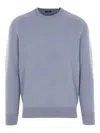 Zegna Ribbed-trim Sweater In Blue