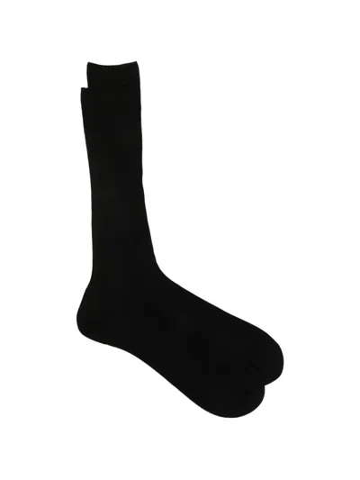 Zegna Ribbed-knit Socks In Black