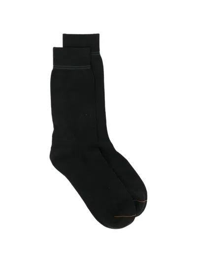 Zegna Ribbed-trim Socks In Black