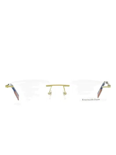 Zegna Rimless Glasses In Gold