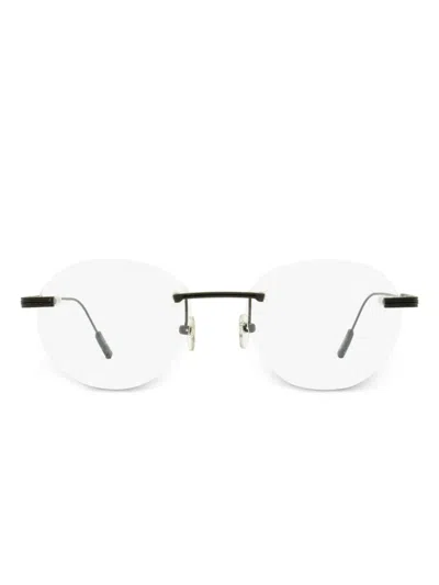Zegna Rimless Oval Shape Glasses In Black