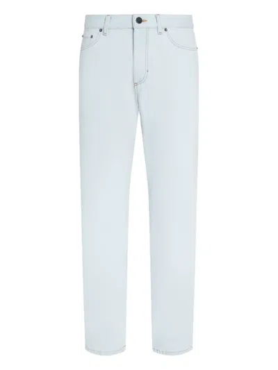 Zegna Roccia Bleached Cotton Jeans In White
