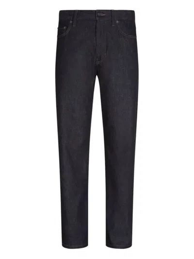 Zegna Black Stretch Cotton And Cashmere Roccia Jeans