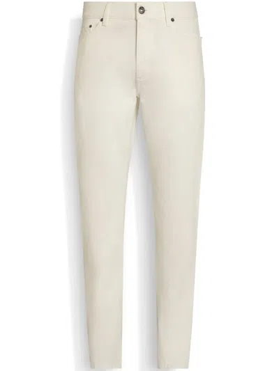 Zegna Roccia Stone-washed Jeans In White