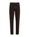 Zegna Jean Roccia En Lin Et Coton Extensible Taupe Foncé In Dark Brown