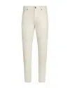 Zegna Roccia Mid-rise Slim Jeans In Bianco Naturale Unito