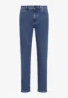 Zegna Denim Trousers With Belt Loops And Pockets In Blue