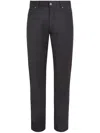 Zegna Roccia Stonewashed Wool Trousers In Black