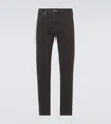 Zegna Jean Roccia En Lin Et Coton Extensible Taupe Foncé In Brown