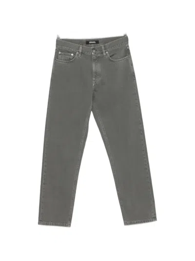 Zegna Roccia Straight-leg Jeans In Gray