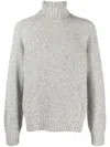 Zegna Roll-neck Cashmere-blend Jumper In Grey