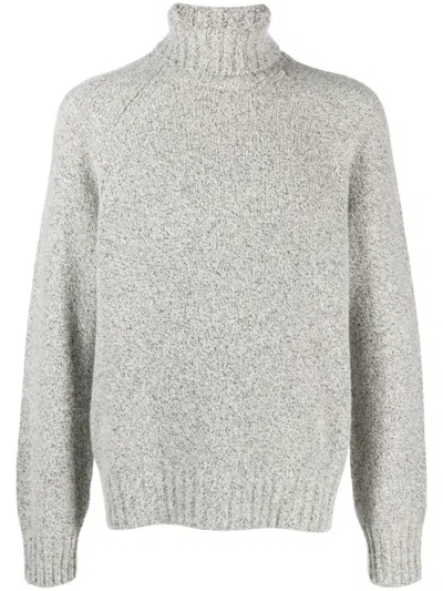 Zegna Roll-neck Cashmere-blend Jumper In Grey