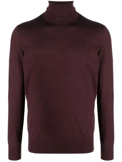 Zegna Roll-neck Fine-knit Jumper In Violett
