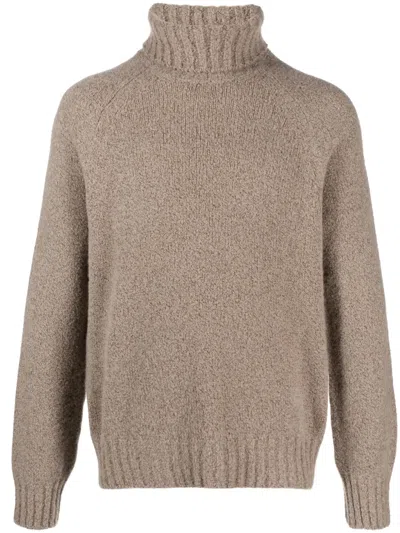 Zegna Men's Turtleneck Shirt In Beige