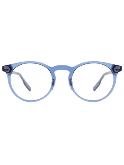 Zegna Round-frame Glasses In Blue