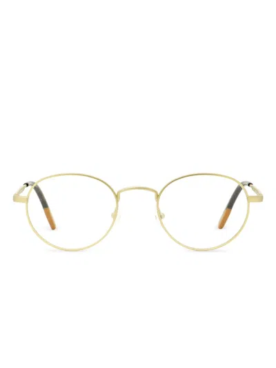 Zegna Round-frame Glasses In Gold